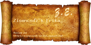 Zisencsák Erika névjegykártya